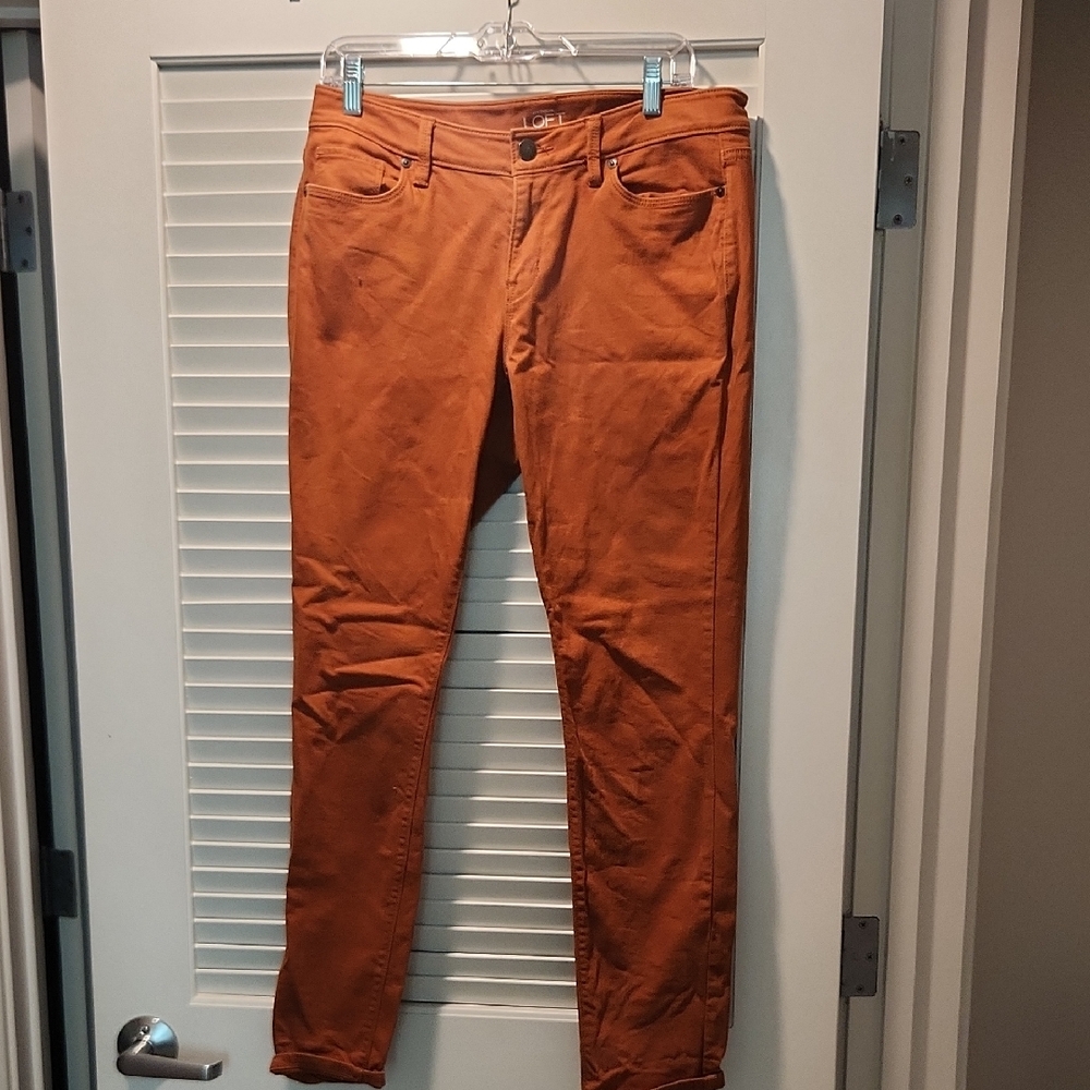 LOFT Women's Skinny Jeans in Rust Orange